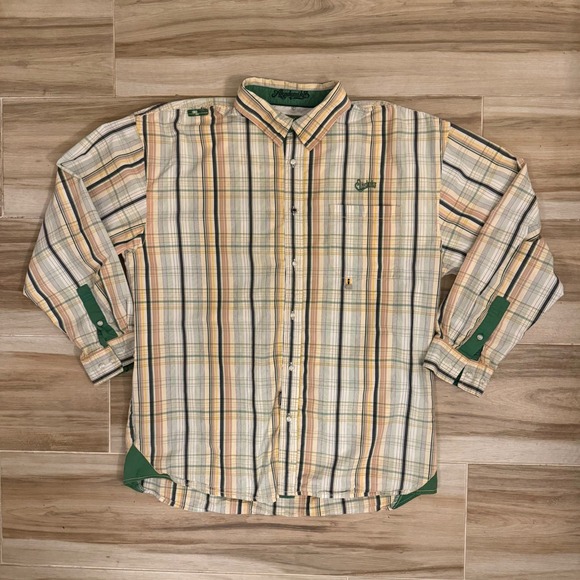 Akademiks Other - Vintage Akademiks Plaid Button Down Shirt Mens 2XL Green Yellow Y2K Streetwear
